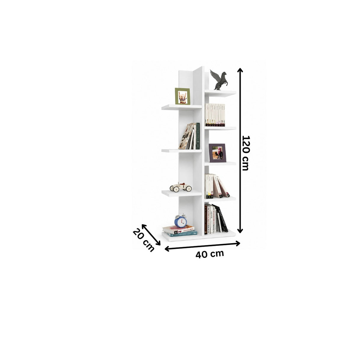 Modern Bookcase 20x40cm - White RA-MK18