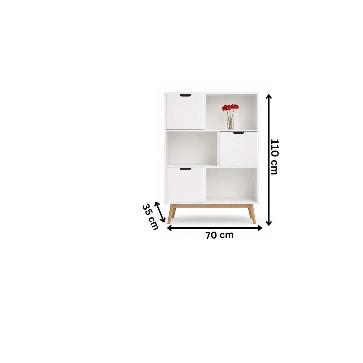 Display bookcase and shelves 35x70cm - White RA-MK19