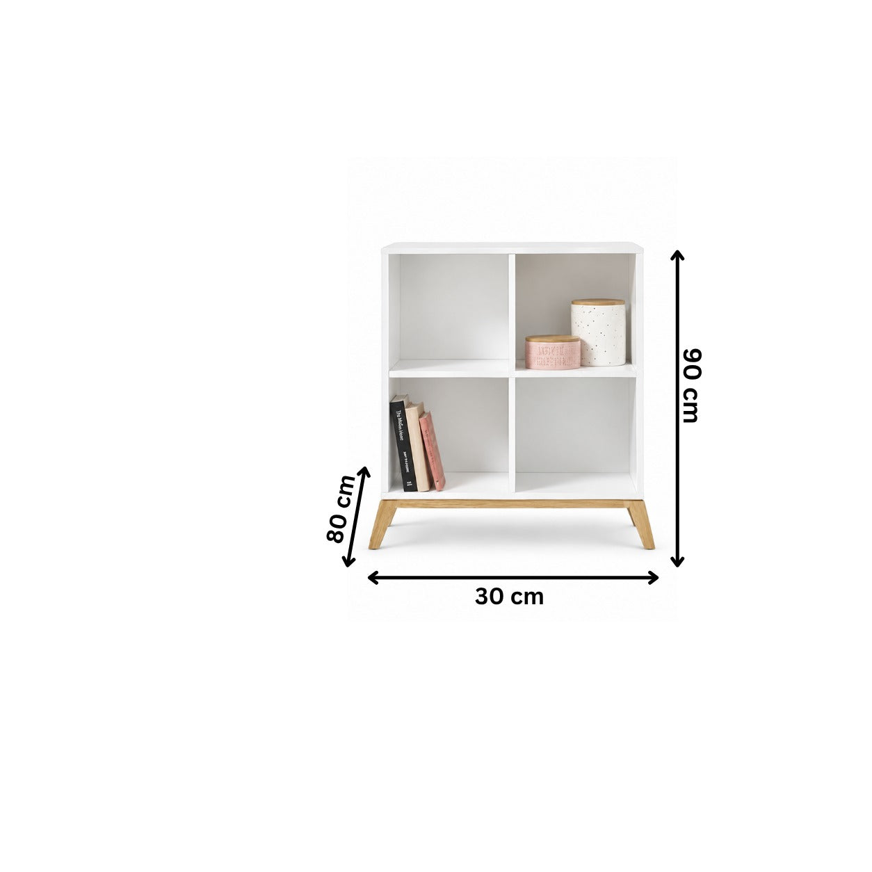 Modern Bookcase 30x80cm - White RA-MK24