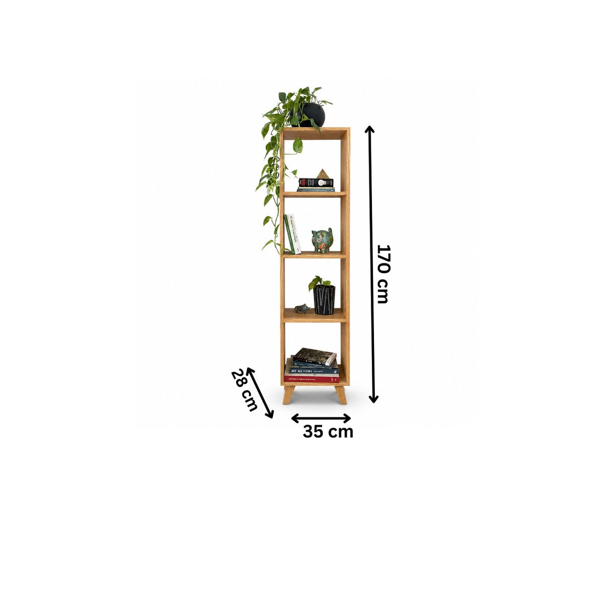 Modern 170cm Wooden Bookshelf - RA-MK36