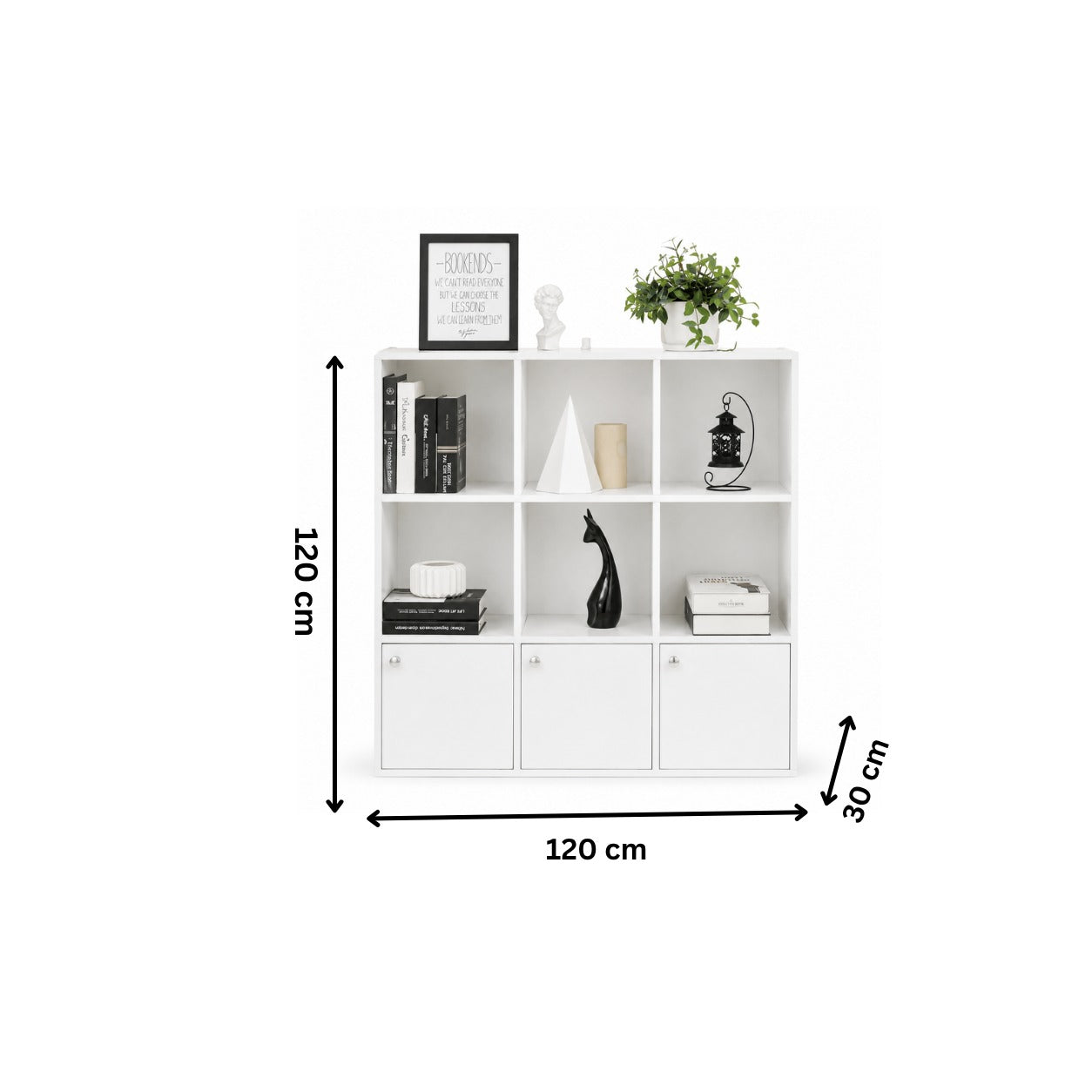 Modern Bookcase 120x120cm - White RA-MK43