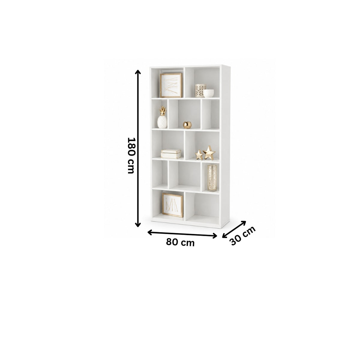 Modern Bookcase 180x80cm - White RA-MK48