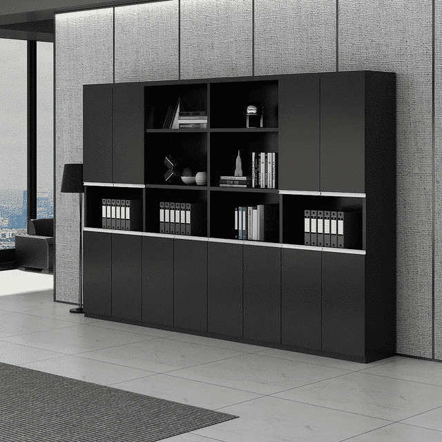 Modern Bookcase 360x240cm - Black RA-MK52