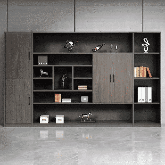 Modern Bookcase 280x240cm - Brown x Black RA-MK53
