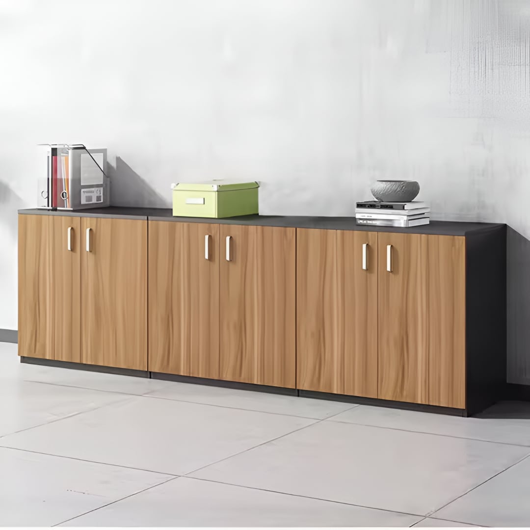 Modern Bookcase 240×120cm - Wood × Black RA-MK55