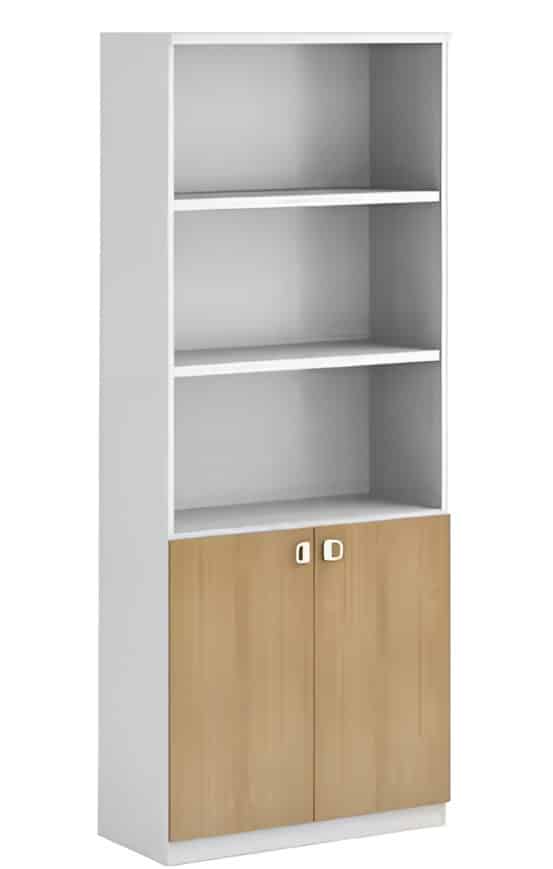 Modern bookcase 80x200cm - White x Wood RA-MK57