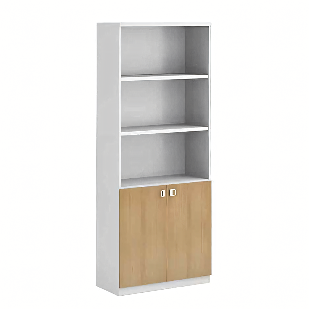 مكتبة مودرن 80×200سم-أبيض×خشبي RA-MK57