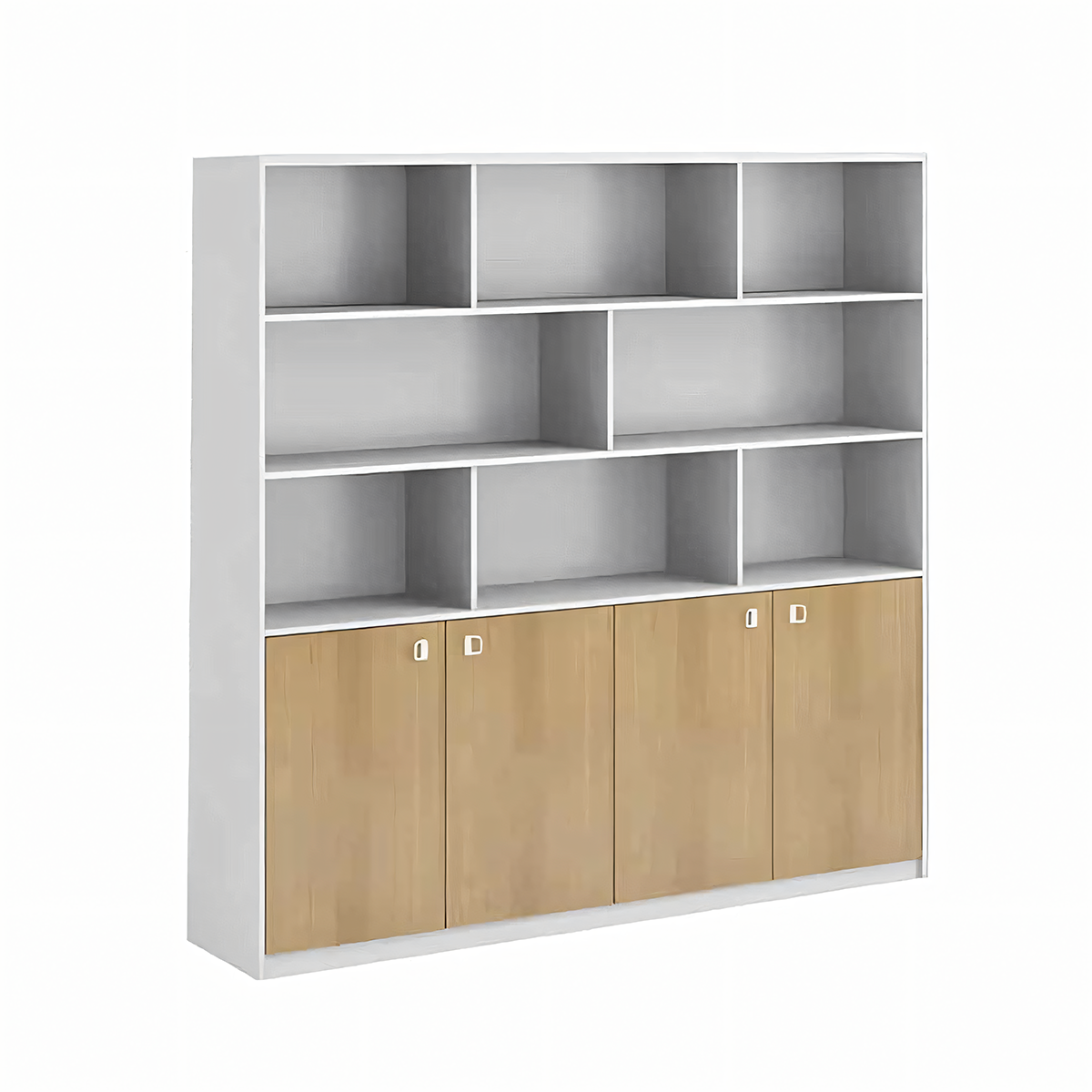 مكتبة مودرن 160×200سم-أبيض×خشبي RA-MK58
