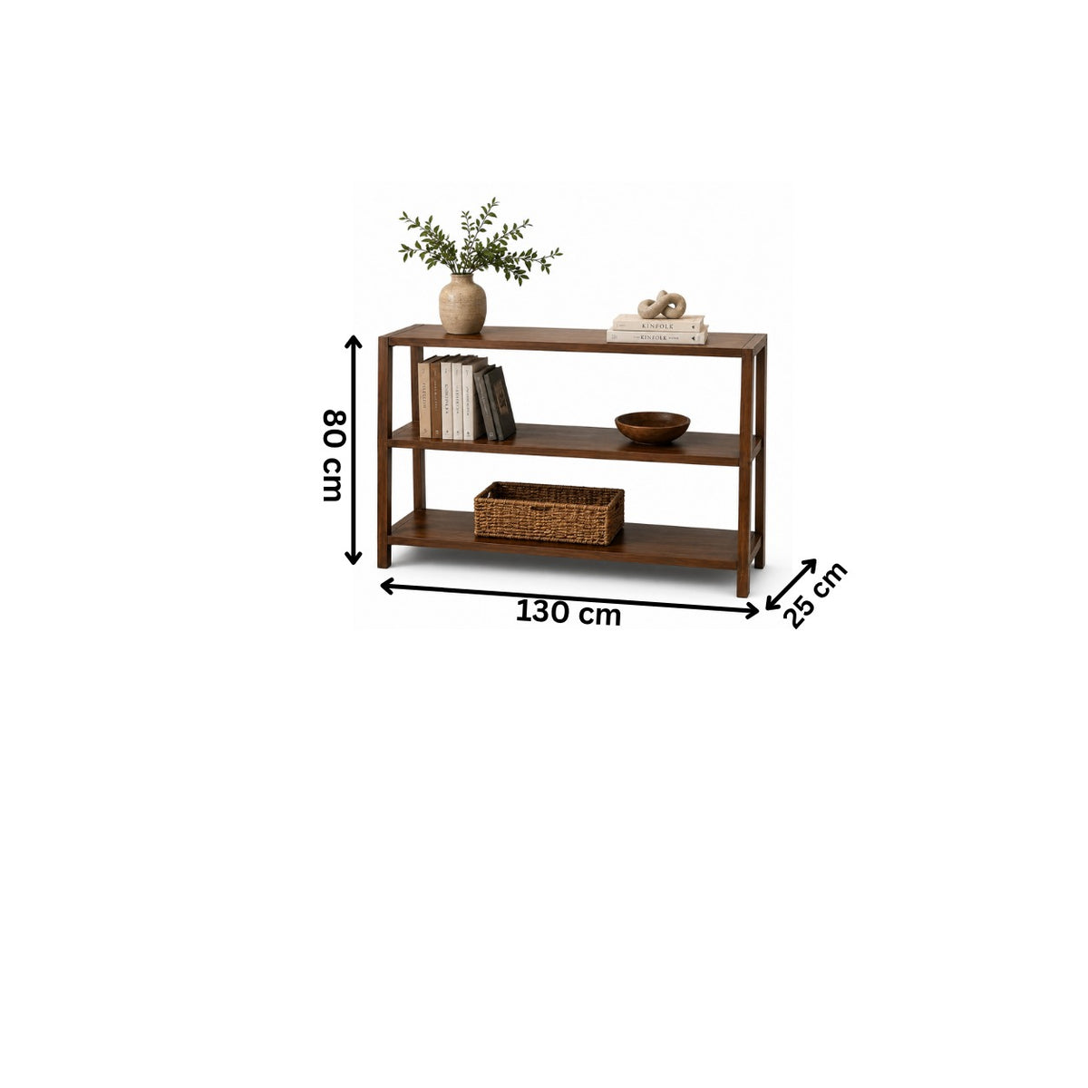 Modern Bookcase 130x80cm - Brown RA-MK62