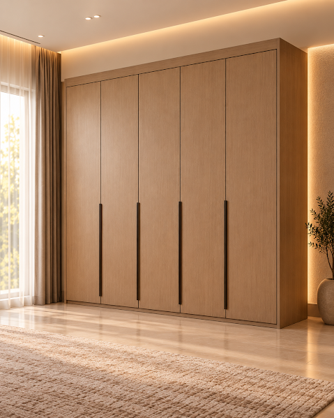 Modern 6-piece bedroom set – Wood × Beige – RA-MR61