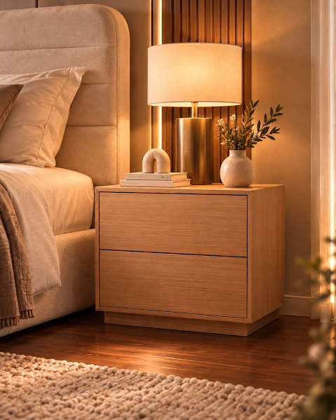 Modern 5-piece bedroom set - wood × beige  RA-MR64 
