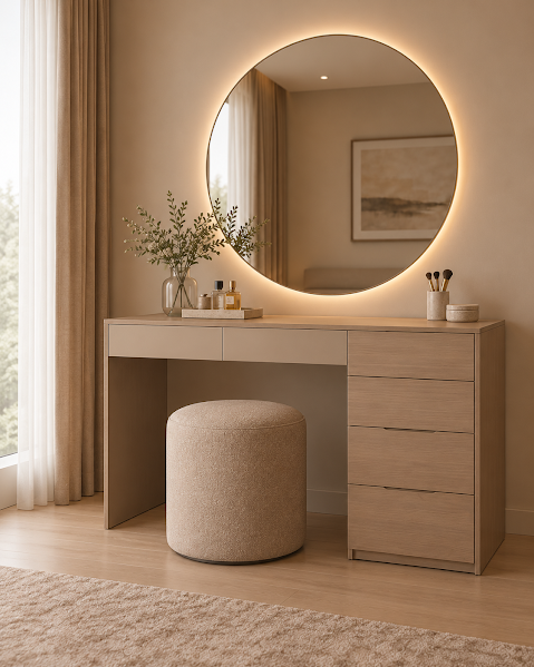 Modern 5-Piece Bedroom Set - Wood × Beige  RA-MR66