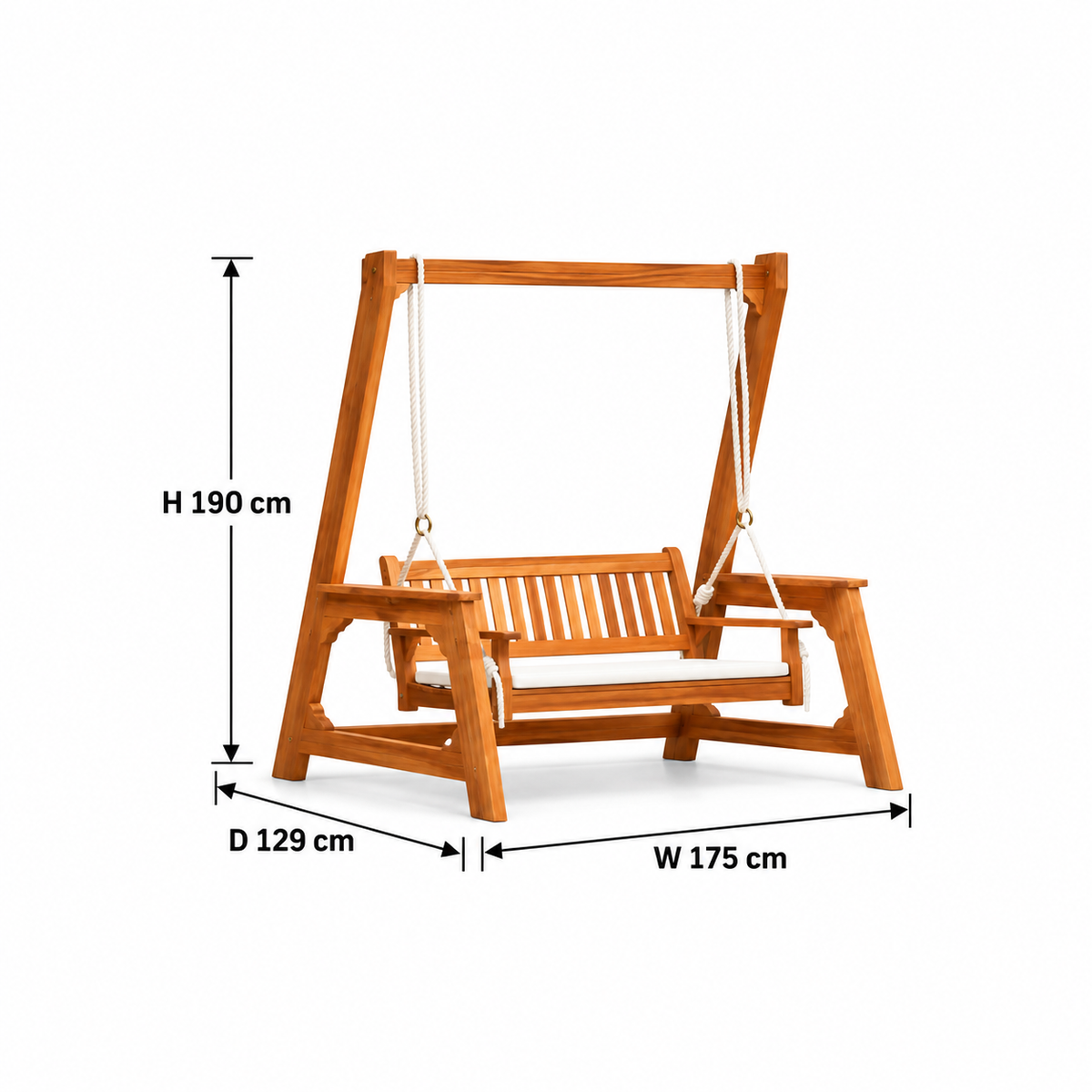 Wooden swing for two people 150x120 cm RA-OD21