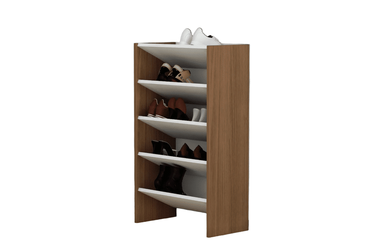 Modern shoe rack 60x30cm - White x Wood RA-S17