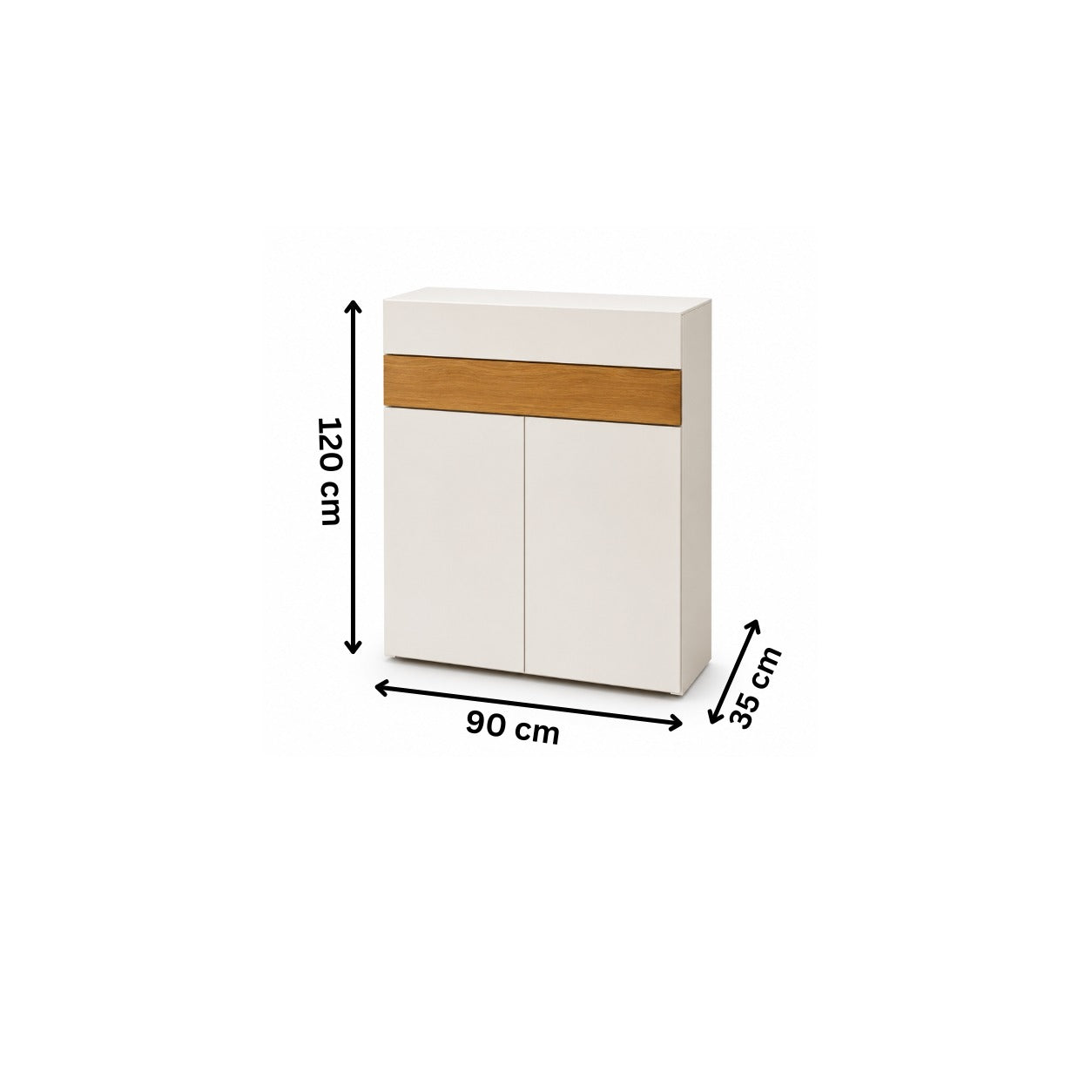 Shoe rack 90x35cm - White x Beige RA-S56