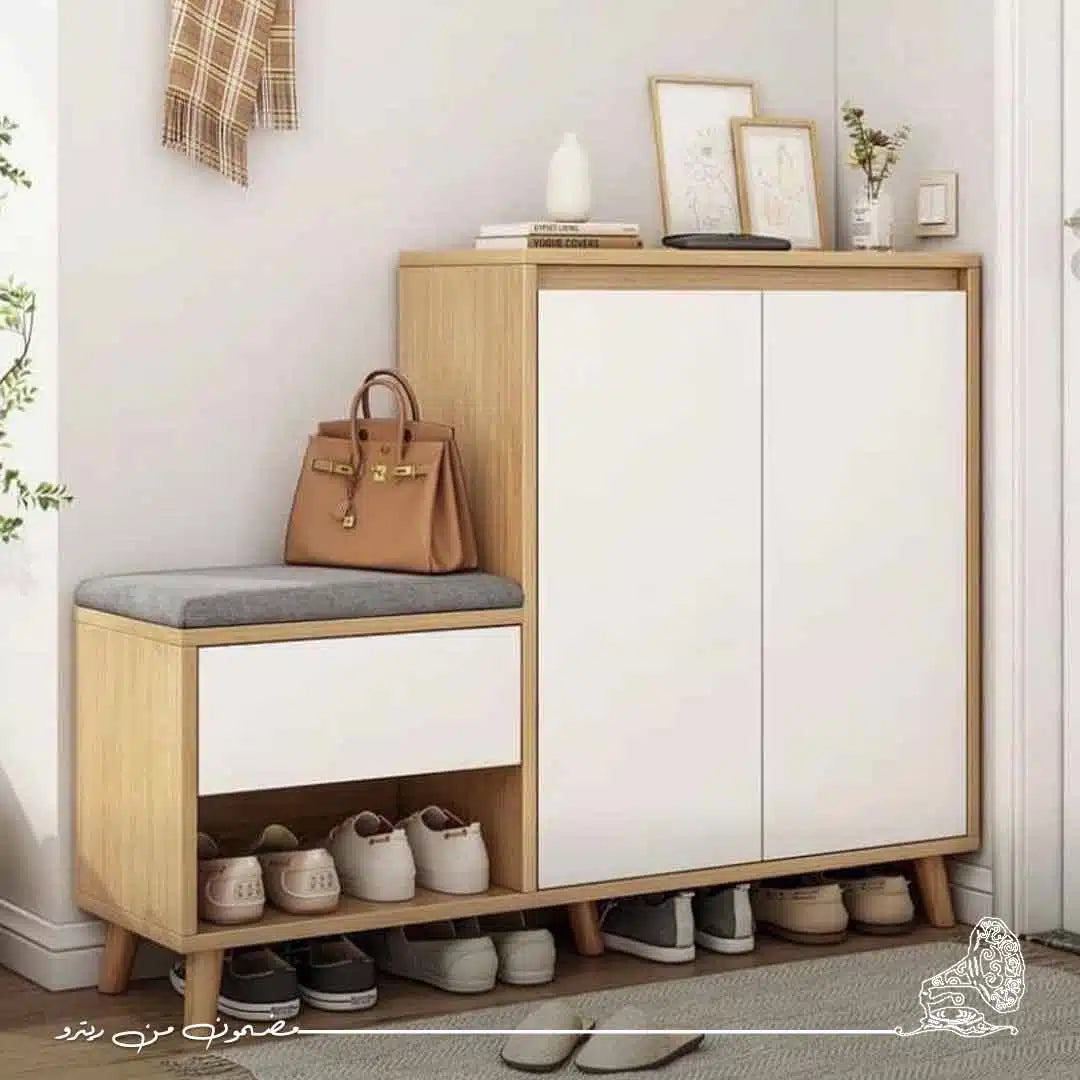 Shoe rack 140x35cm - Beige x White RA-S75