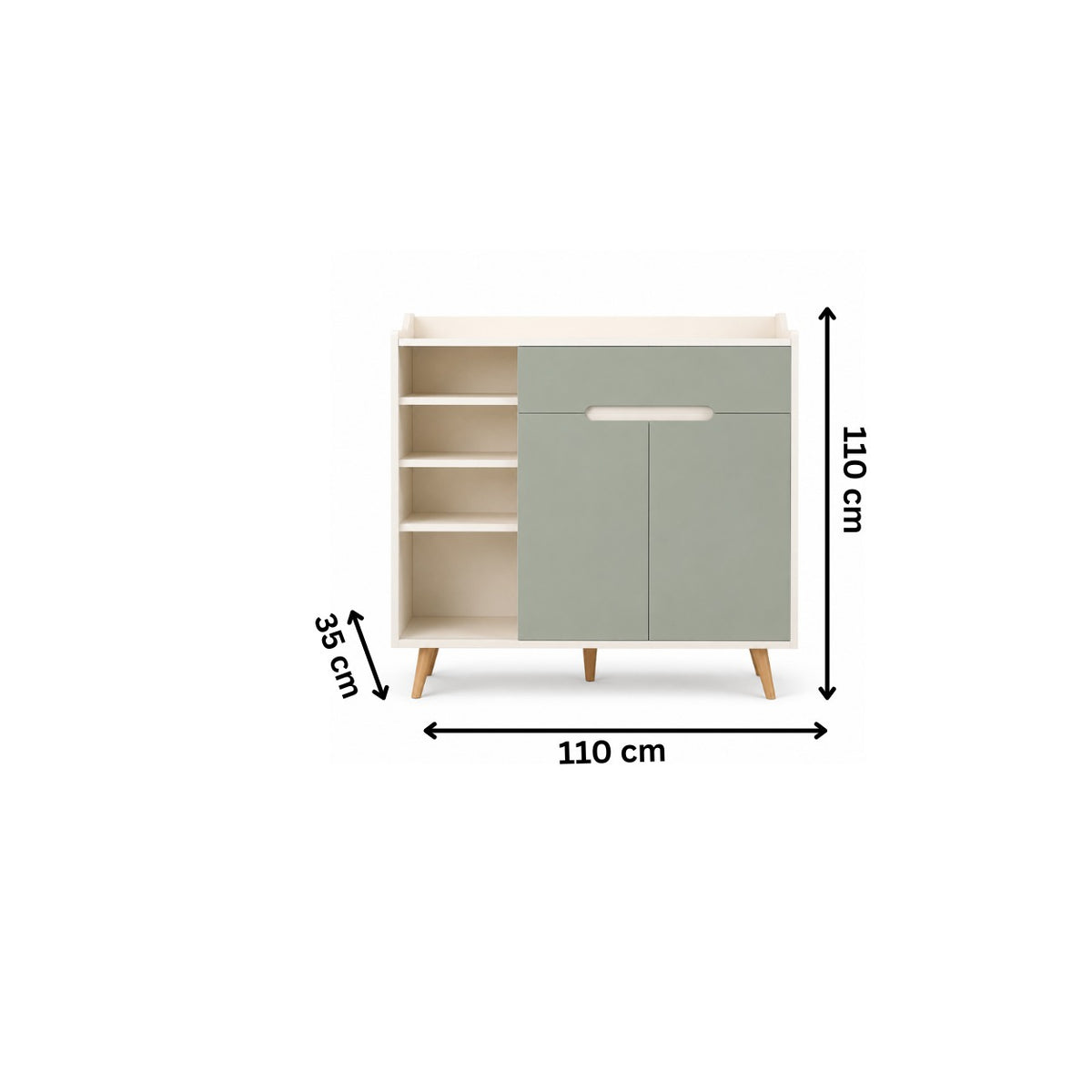Shoe rack 110x35cm - Mint Green x White RA-S78