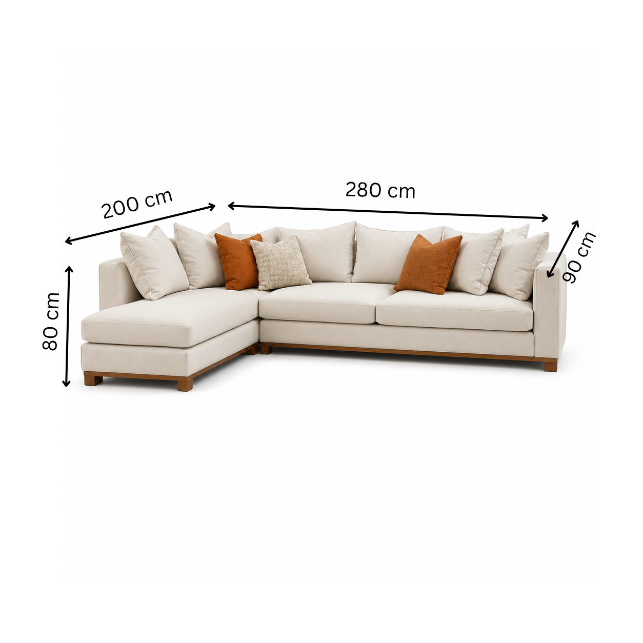 Modern corner sofa 280x200cm - Off White RA-SF191