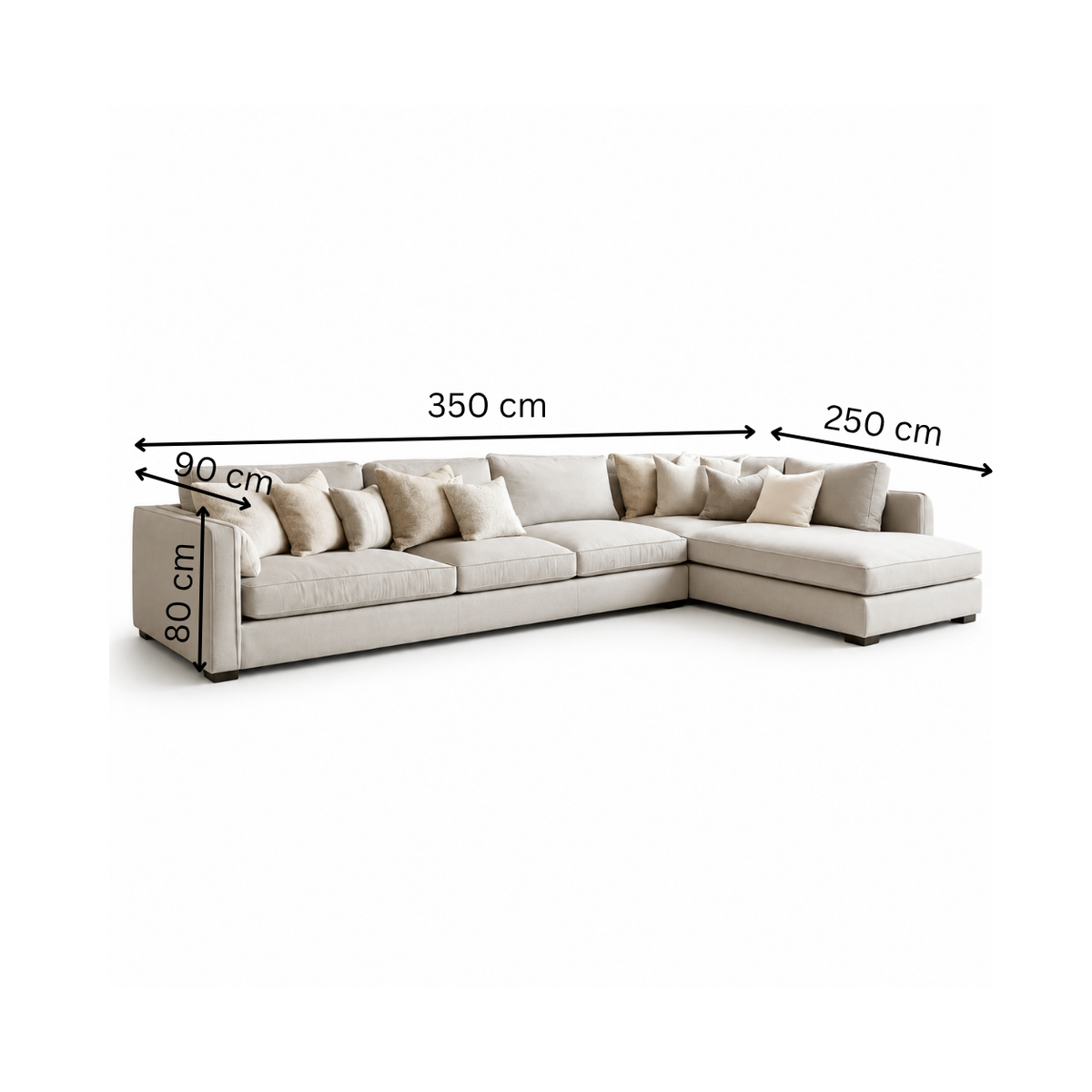 Modern corner sofa 350x250cm - Light beige RA-SF193