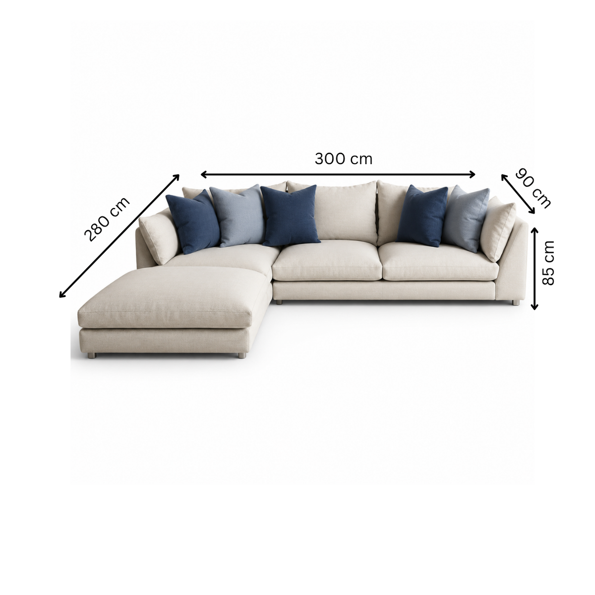 Modern corner sofa 300x280cm off-white RA-SF199