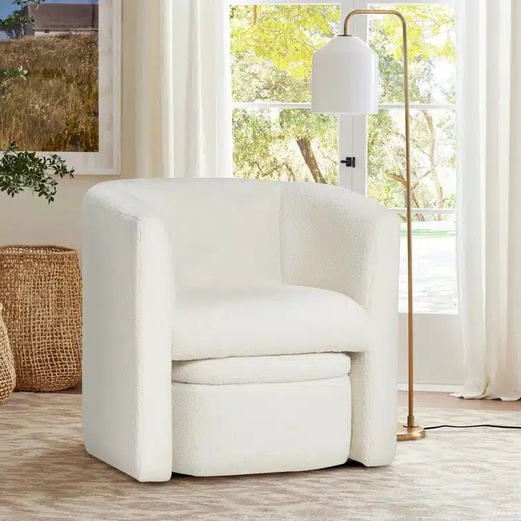 Chair with pouf 75x65cm - White RA-SF212