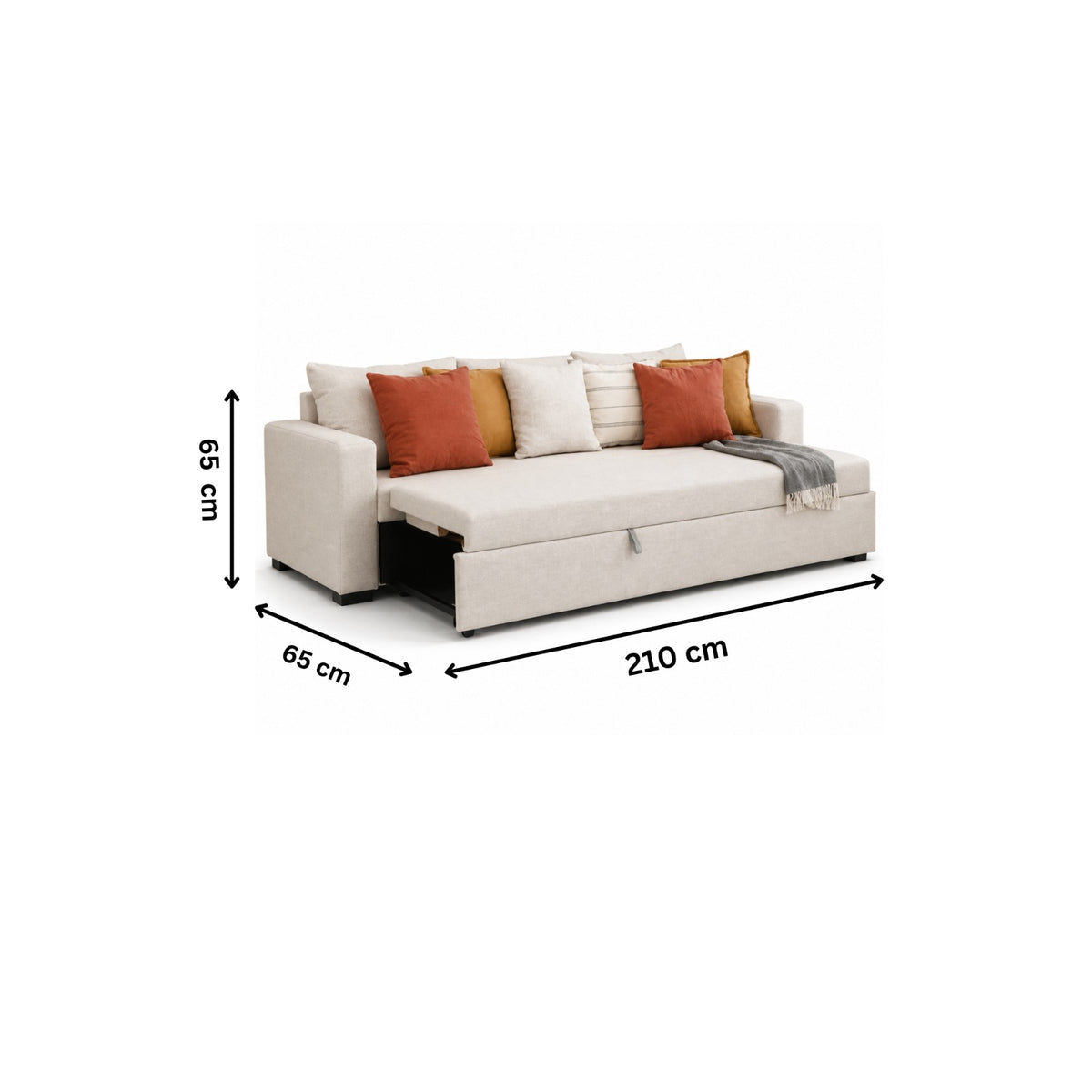 كنبة سرير 210×65سم - أوف وايت RA-SF215
