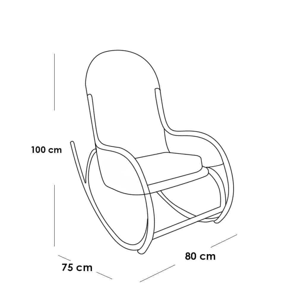 كرسي هزاز و بوف80×75سم -رمادي×خشبي فاتحRA-SF244