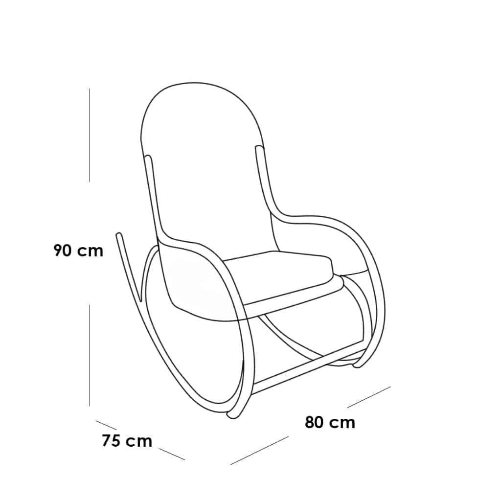 كرسي هزاز و بوف80×75سم -رمادي× خشبي غامقRA-SF245