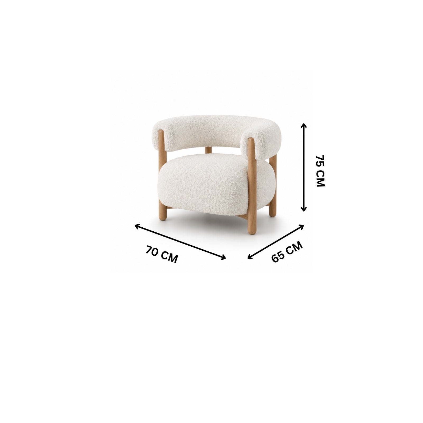 Set of two chairs 70x65cm - White x Wood RA-SF253