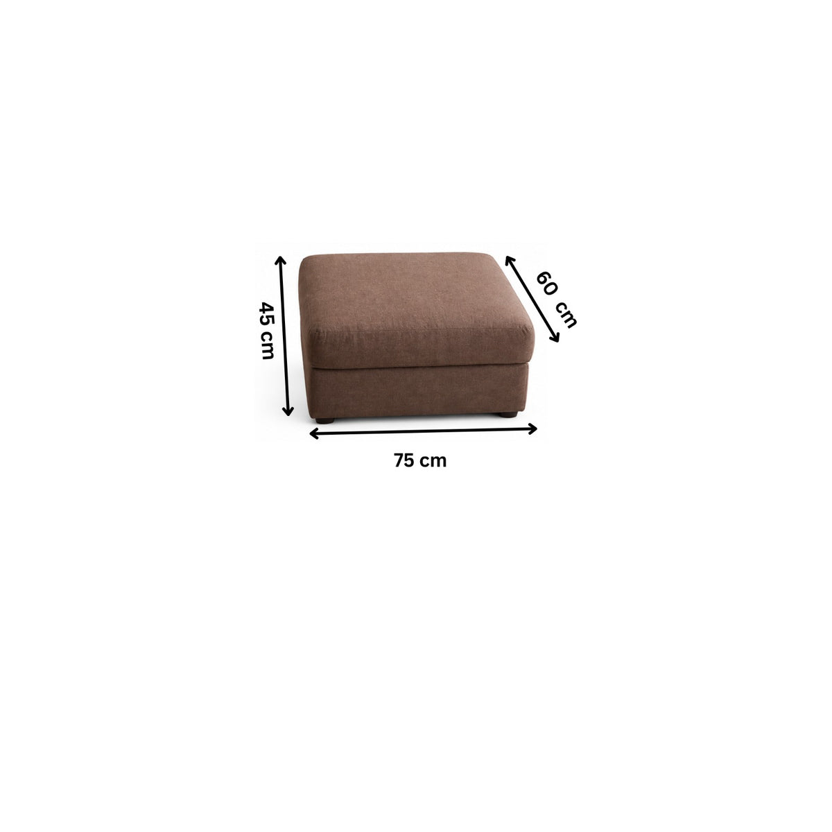 Modern Sofa With Pouf 280x85cm - Brown RAF-SF261