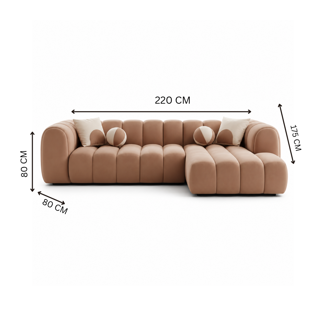 Modern corner sofa 220x175cm - Off-white x Beige RA-SF269