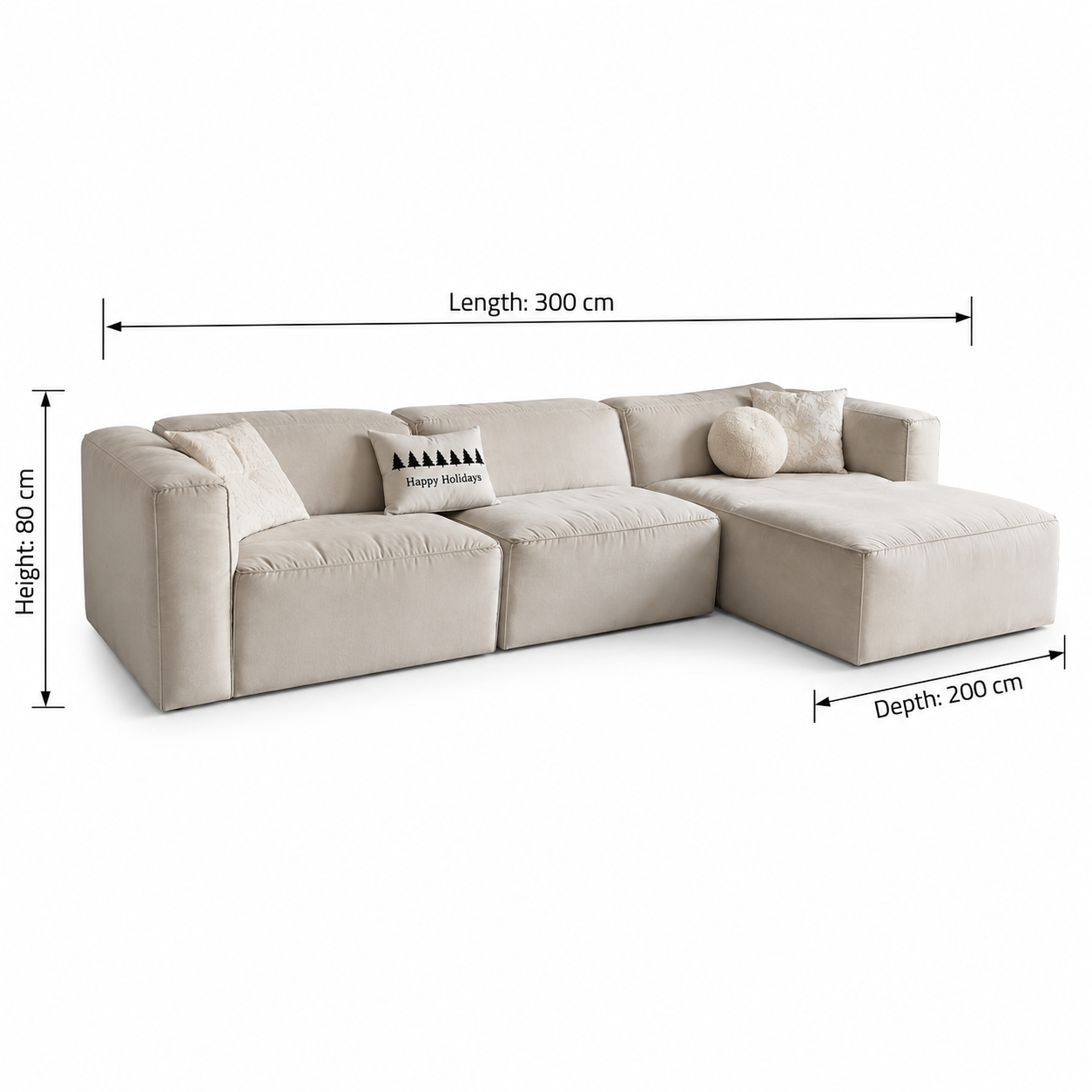Modern corner sofa 300x200cm - Off-white RA-SF270