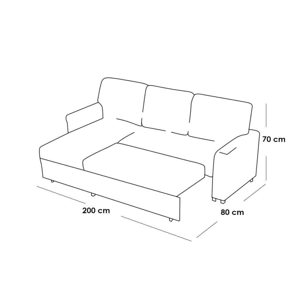 Sofa bed 200x80cm - Beige RA-SF272