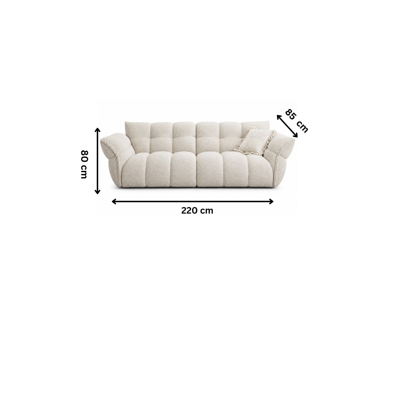 كنبة مودرن 220×85سم-أوف وايت RA-SF283