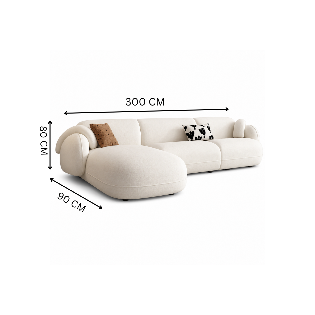 ركنةمودرن 300×90سم-أوف وايت RA-SF304