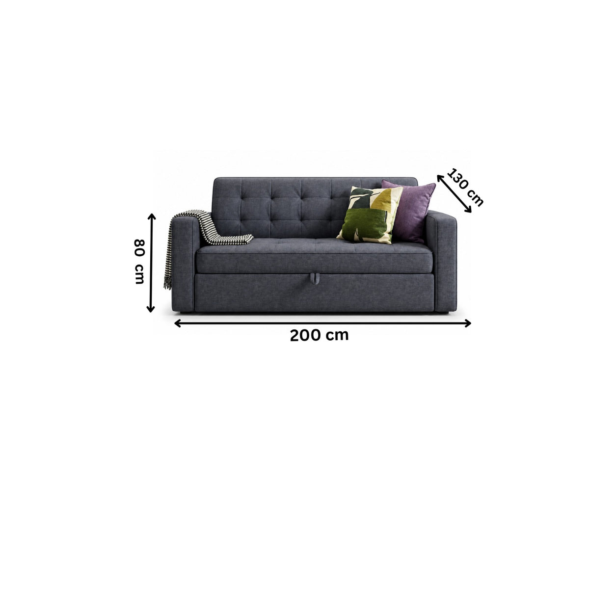 Sofa bed 200×130 cm – Grey RA-SF61