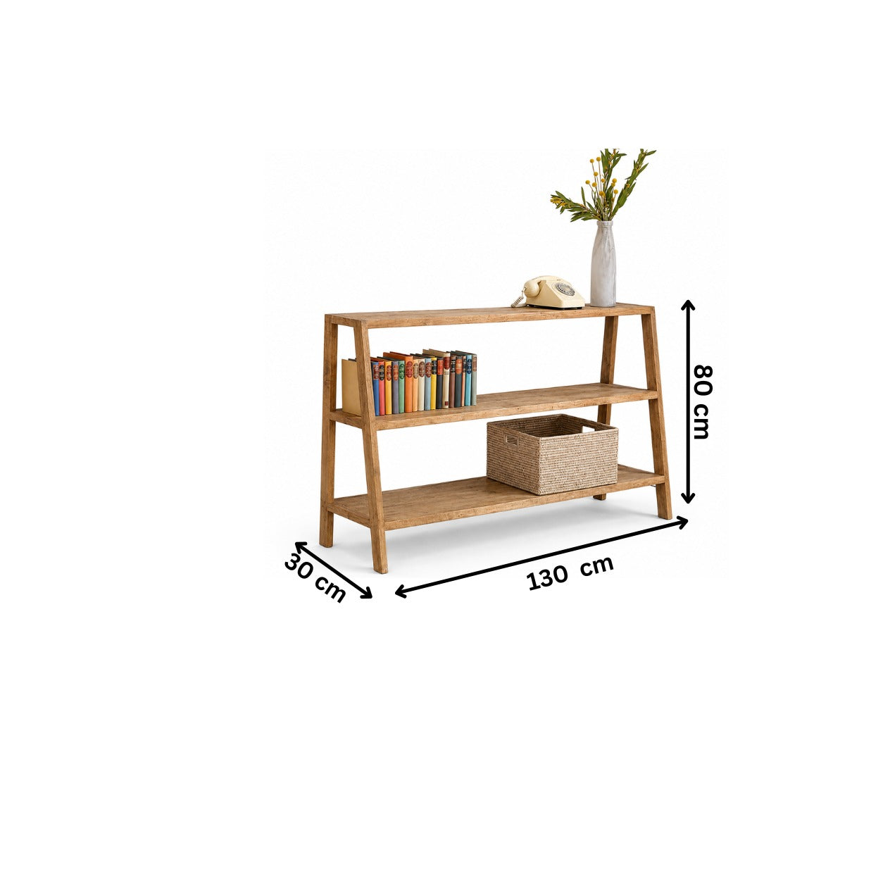 Modern display unit 30x130 cm - wooden RA-SI59