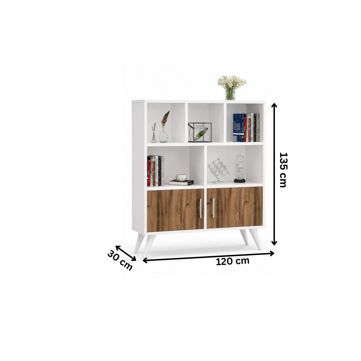 Modern display unit 120x135cm - White RA-SI64