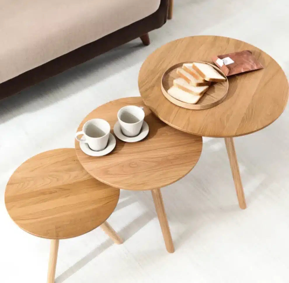 Side table set - 3 pieces - wooden RA-T106