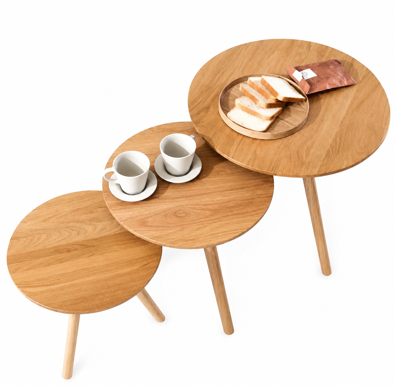 Side table set - 3 pieces - wooden RA-T106