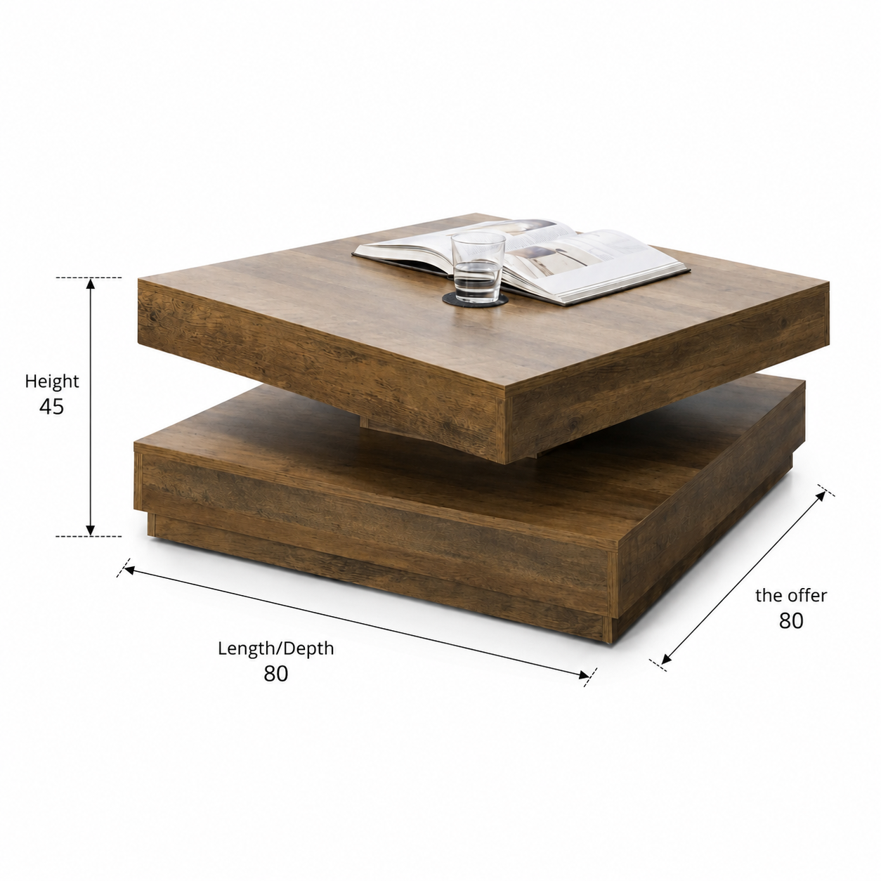 Coffee table 80x80cm - Wood RA-T107