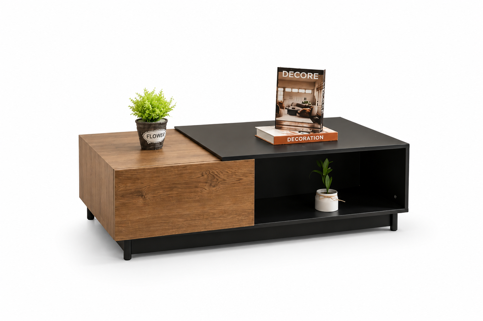 Coffee table 115×60cm - Wood × Black RA-T125