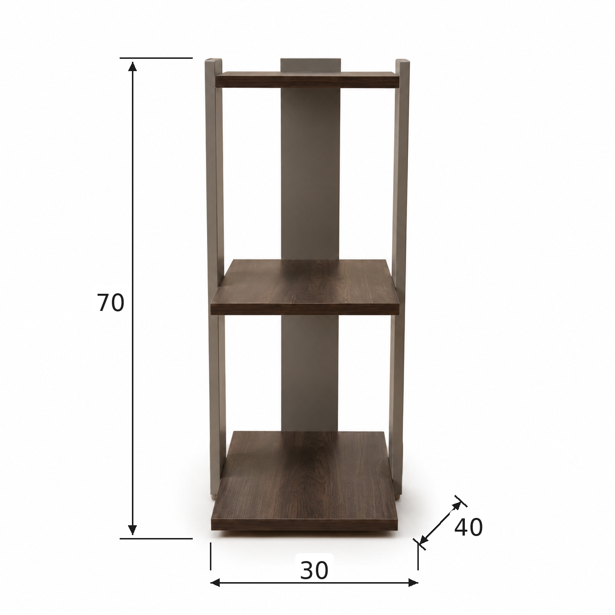 ترابيزة جانبية 30×26سم–رمادى×خشبي RA-T147