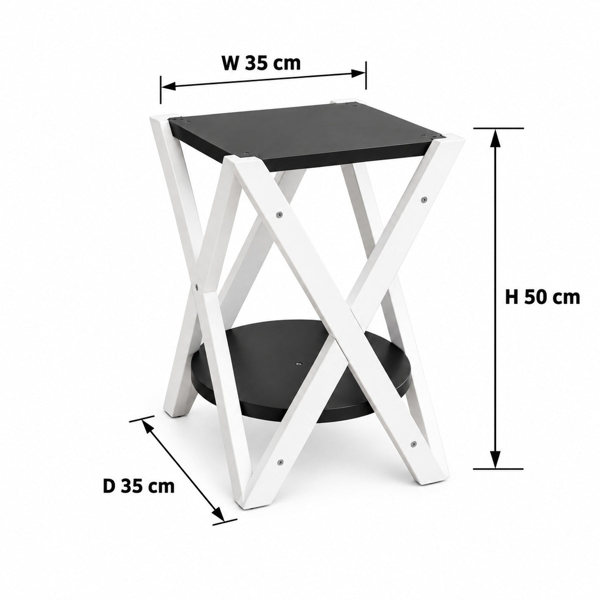 Side table 35x35cm - black x white RA-T161