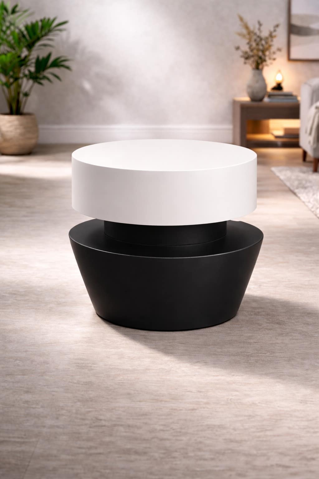 Side Table 40x40cm - White x Black RA-T164