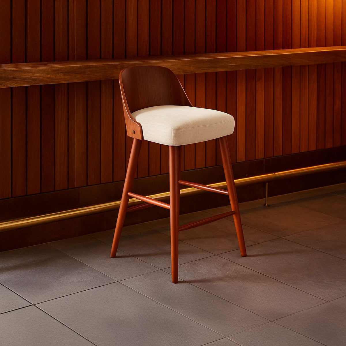 Bar stool 45x45cm - White x Wood RA-bs01