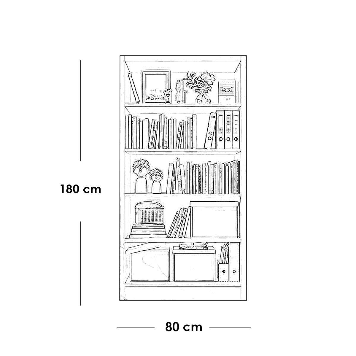 مكتبة مودرن 80×180سم-أبيض RA-mk102