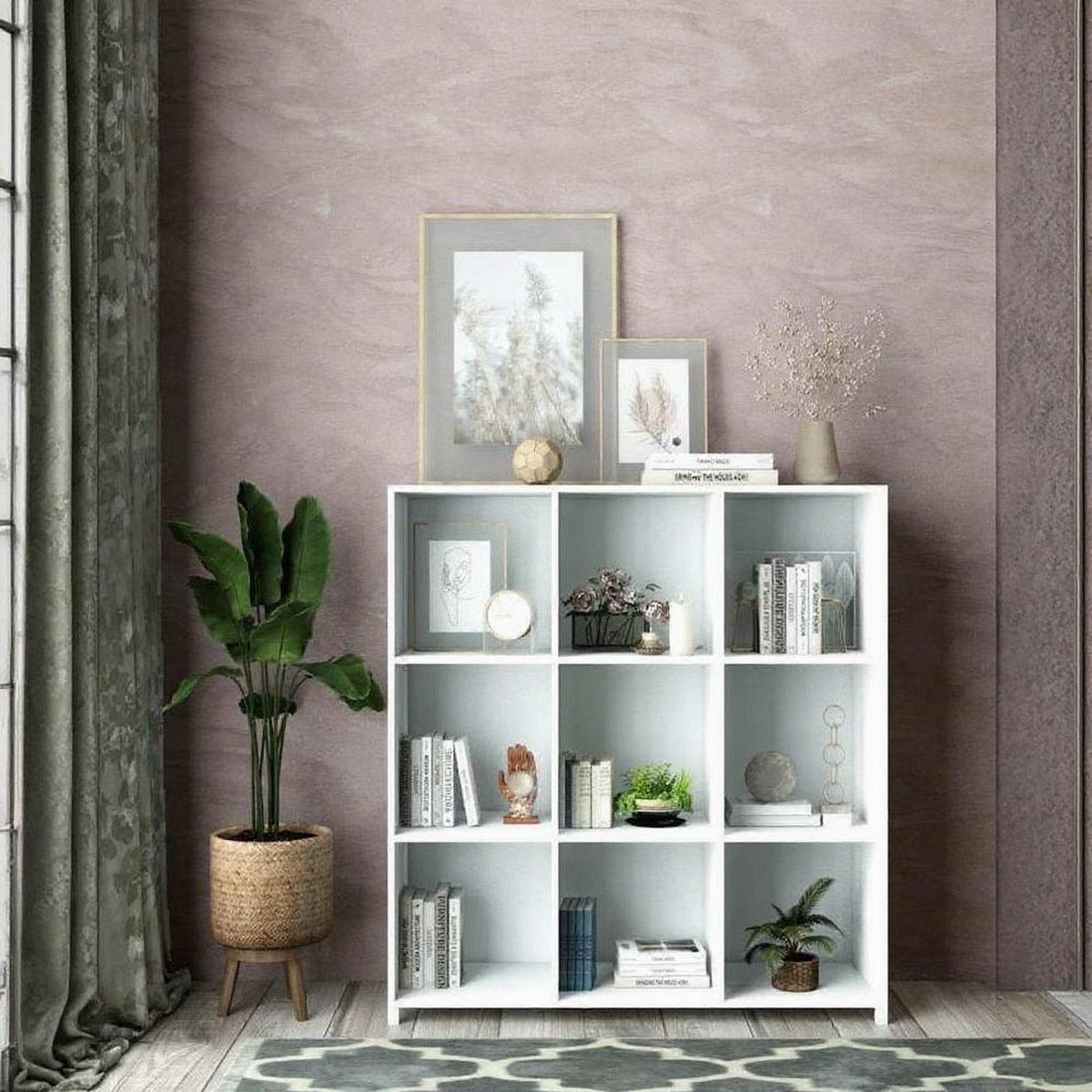 مكتبة مودرن 80×85سم-أبيض RA-mk97