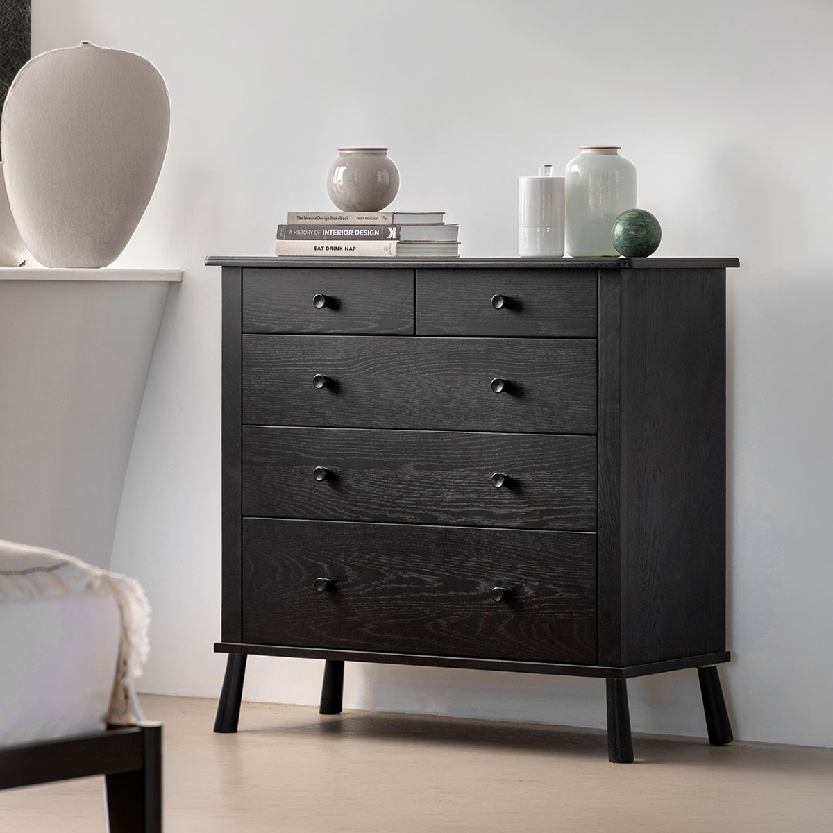 Modern Drawer Unit 100×45 cm - Black RA136