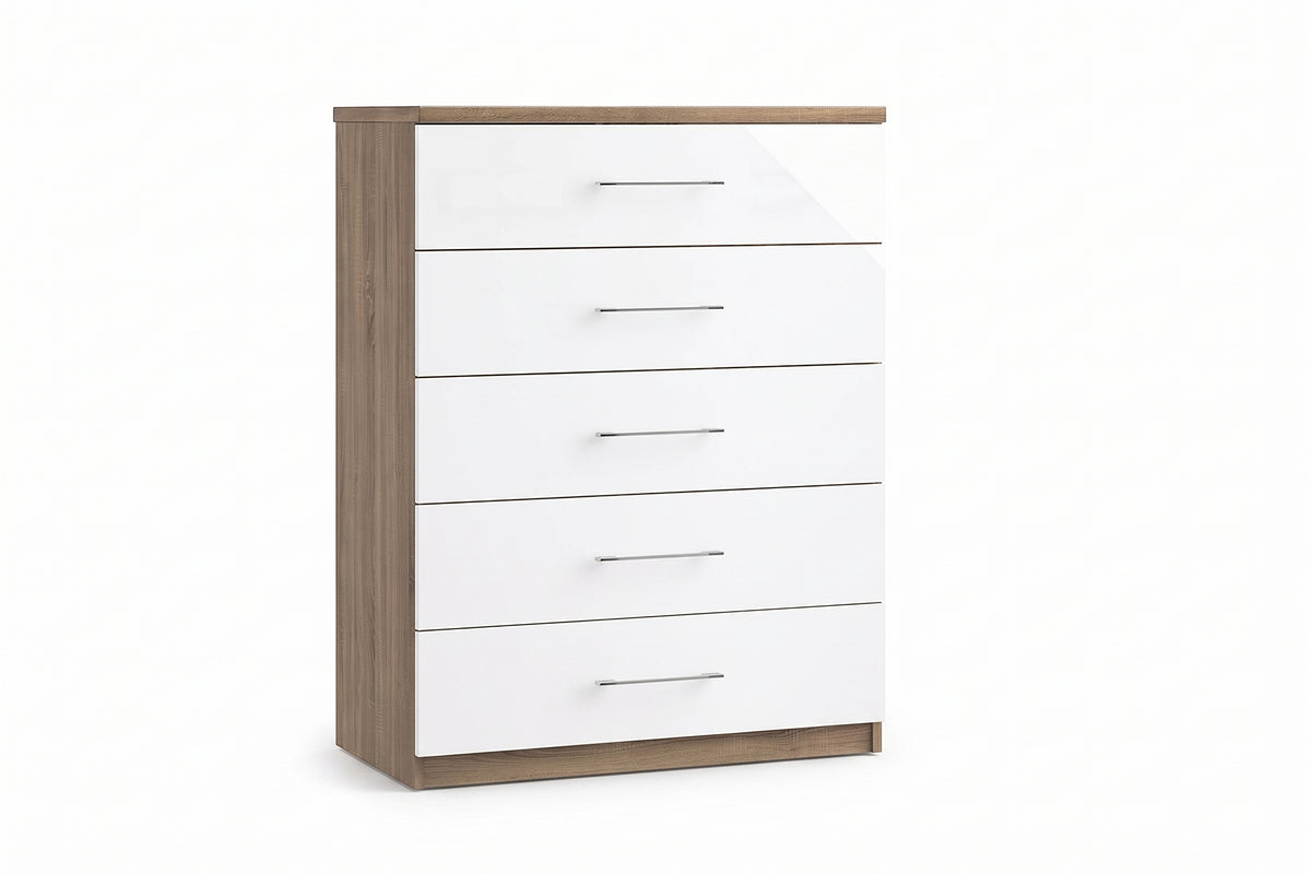 Modern Drawer Unit 75×45 cm - White & Brown RA145